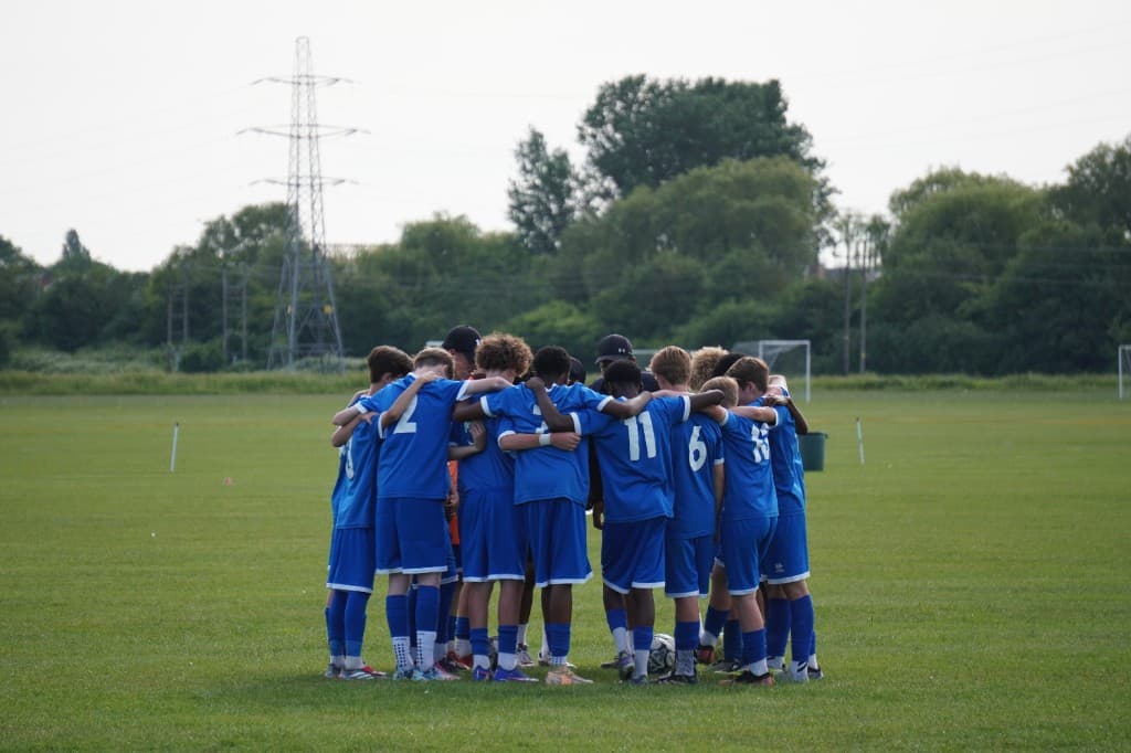 Team huddle before kick-off
